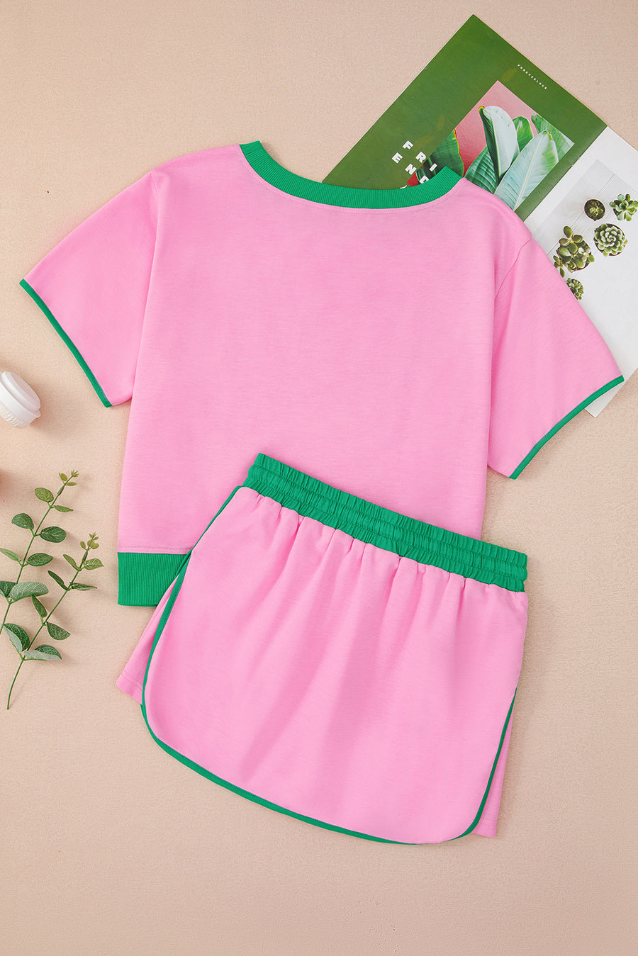 *Pre-Order* Color Block Drop Shoulder T-Shirt and Skort Set- 5 Colors