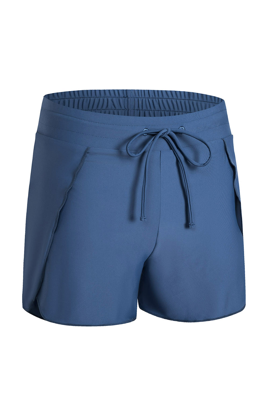 Drawstring Elastic Waist Built-In Brief Swim Shorts- 2 Colors