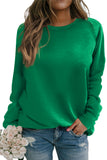Green Crew Neck Raglan Sleeve Sweatshirt