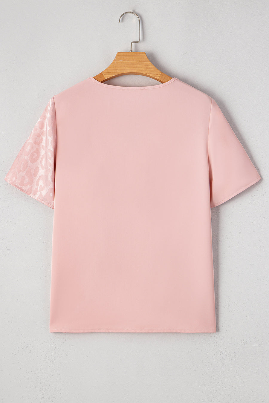 Apricot Leopard Print Criss-Cross V-Neck Blouse