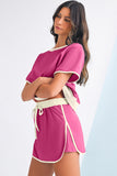 *Pre-Order* Color Block Drop Shoulder T-Shirt and Skort Set- 5 Colors