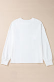 White & Pastel Bows Loose Fit Drop Sleeve Sweatshirt