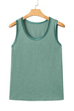 Contrast Trim Crew Neck Tank Top- 2 Colors
