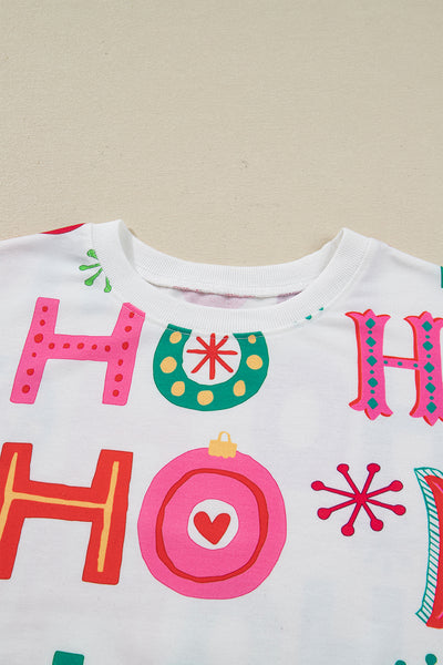 Pink Santa Claus Graphic Christmas Tree Pajama Set