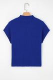 Green Pocket Ribbed Knit Short Sleeve Sweater- 9 Colors