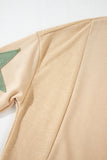Star Patchwork Exposed Seam Oversized Sweatshirt- 3 Colors