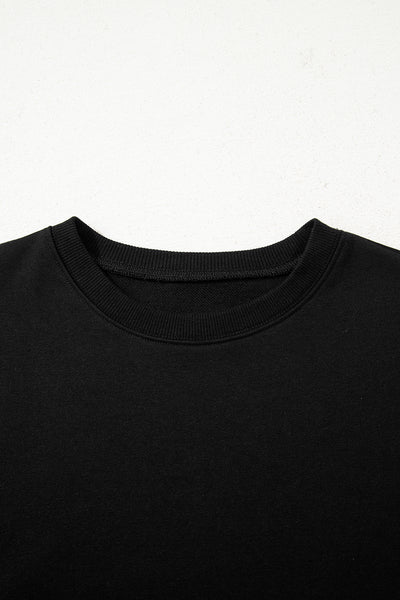 Varsity Striped Sleeve Drop Shoulder Sweatshirt and Shorts Set- 5 Colors