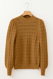 Jurassic Gold Crochet Balloon Sleeve Sweater
