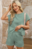 Textured Short Sleeve Top and Shorts Set- 7 Colors