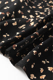 Leopard Print Mock Neck Long Sleeve Pleated Blouse- 2 Colors