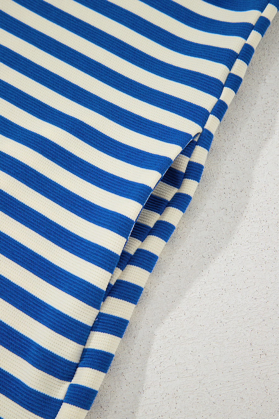Striped Ruffle Short Sleeve Contrast Neckline Mini Dress- 3 Colors