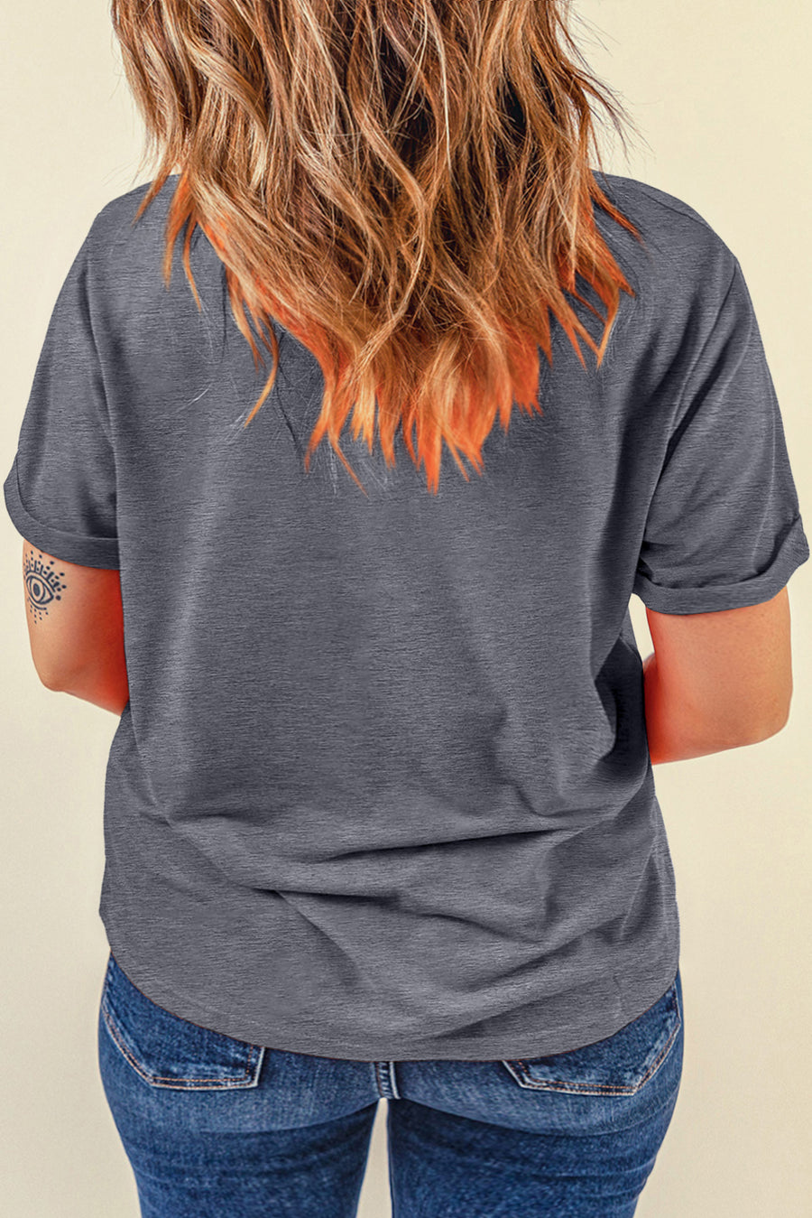 Basic Crew Neck Rolled Sleeve T-Shirt- 12 Colors