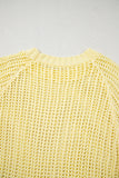 Side Tie Crochet Knit Short Sleeve Sweater- 2 Colors