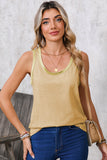 Contrast Trim Crew Neck Tank Top- 2 Colors