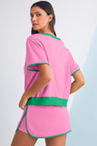 *Pre-Order* Color Block Drop Shoulder T-Shirt and Skort Set- 5 Colors