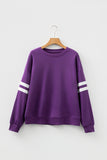 Varsity Striped Sleeve Loose Fit Sweatshirt- 8 Colors