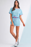 *Pre-Order* Color Block Drop Shoulder T-Shirt and Skort Set- 5 Colors