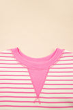 Striped Ruffle Sleeve Crew Neck T-Shirt- 3 Colors