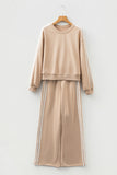 Varsity Striped Cropped Sweatshirt and Wide Leg Pants Matching Set- 5 Colors