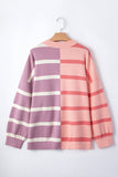 Striped Exposed Seam Patchwork Loose Fit Sweater- 4 Colors