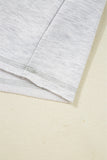 Light Grey Colorblock Raglan Sleeve Loose Fit Top