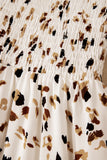 Floral Print Smocked Ruffle Sleeves Dress B