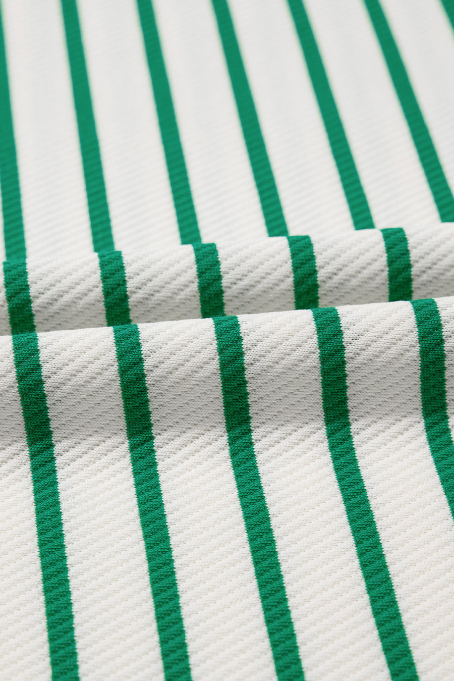Plus Size Green Striped Ribbed T-Shirt