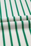 Plus Size Green Striped Ribbed T-Shirt