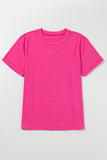 Basic Crew Neck Rolled Sleeve T-Shirt- 12 Colors