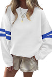 Varsity Striped Sleeve Loose Fit Sweatshirt- 8 Colors