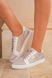 Glitter & Star Patchwork PU Leather Sneakers- 2 Colors