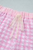 Gingham and Striped Ruffle Trim Lace Tie Shorts- 3 Colors