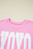 Bow & Sequin XOXO Exposed Seam Slit Hem Baggy Sweatshirt- 3 Colors