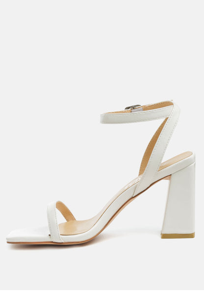 Mooncut Ankle Strap Block Heel Sandals- 3 Colors