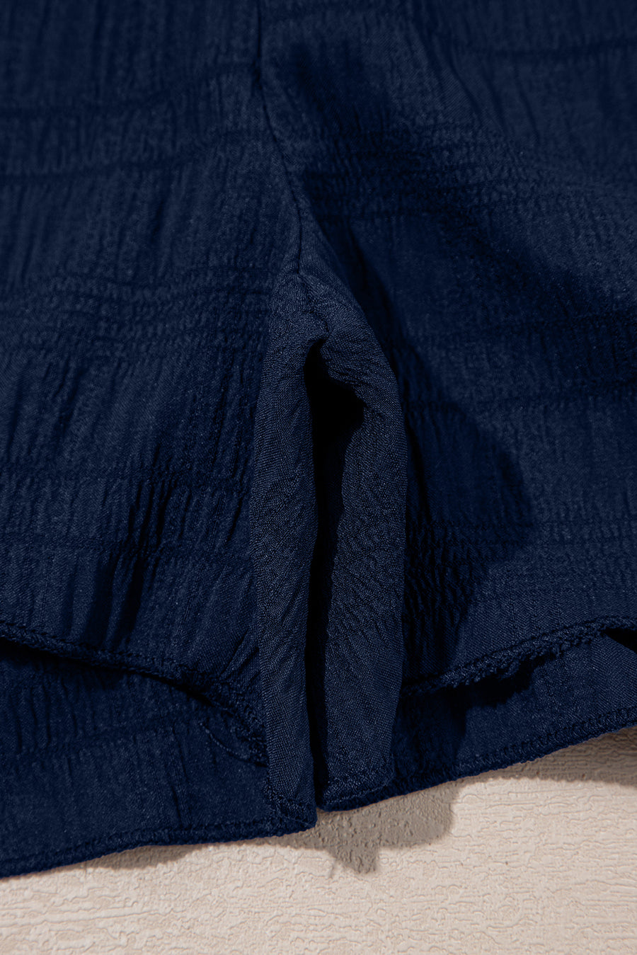 Textured Ruffle Blouse and Shirred High-Waist Shorts Set- 5 Colors
