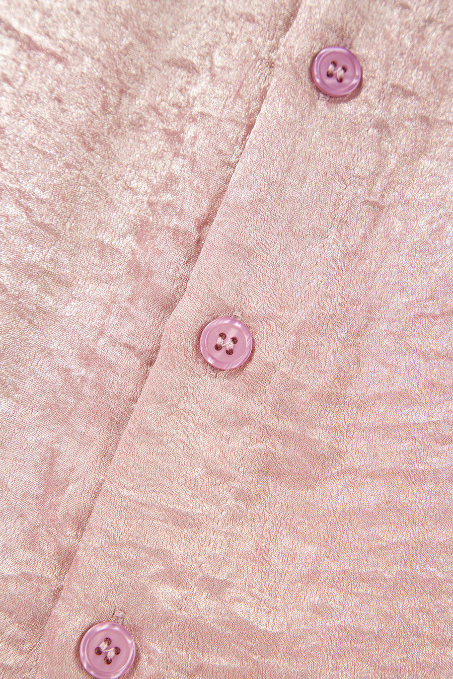 Metallic Pink Button-Up Short Sleeve Shirt