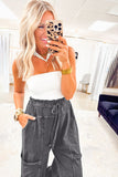 Mineral Wash High Waist Cargo Sweatpants- 3 Colors