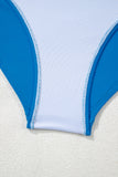 Color Block Pleated High-Waisted Tankini
