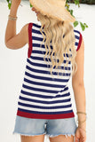 Striped Contrast Trim Sleeveless Sweater Vest- 3 Colors