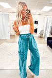 Mineral Wash High Waist Cargo Sweatpants- 3 Colors