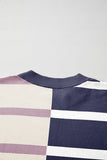 Striped Exposed Seam Patchwork Loose Fit Sweater- 4 Colors