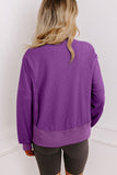 Thermal Knit Drop Shoulder Split Hem Sweatshirt- 2 Colors