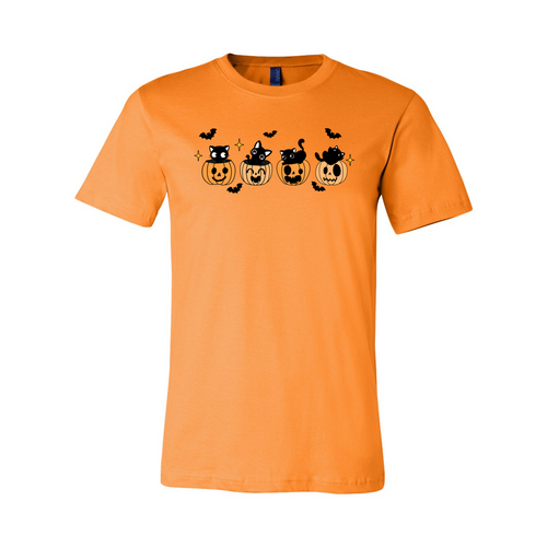 Unisex Black Cats, Pumpkins, & Bats Halloween T-Shirt-  7 Colors