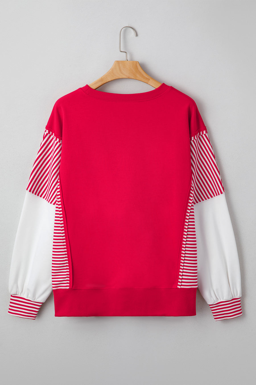 Striped Patchwork Sleeve Colorblock Sweatshirt- 3 Colors