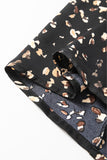 Leopard Print Mock Neck Long Sleeve Pleated Blouse- 2 Colors