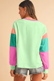 Color Block Long Sleeve Loose Fit Top- 3 Colors