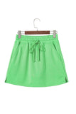 French Terry Drawstring Skort with Pockets- 3 Colors