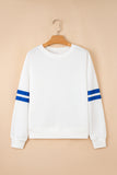 Varsity Striped Sleeve Loose Fit Sweatshirt- 8 Colors