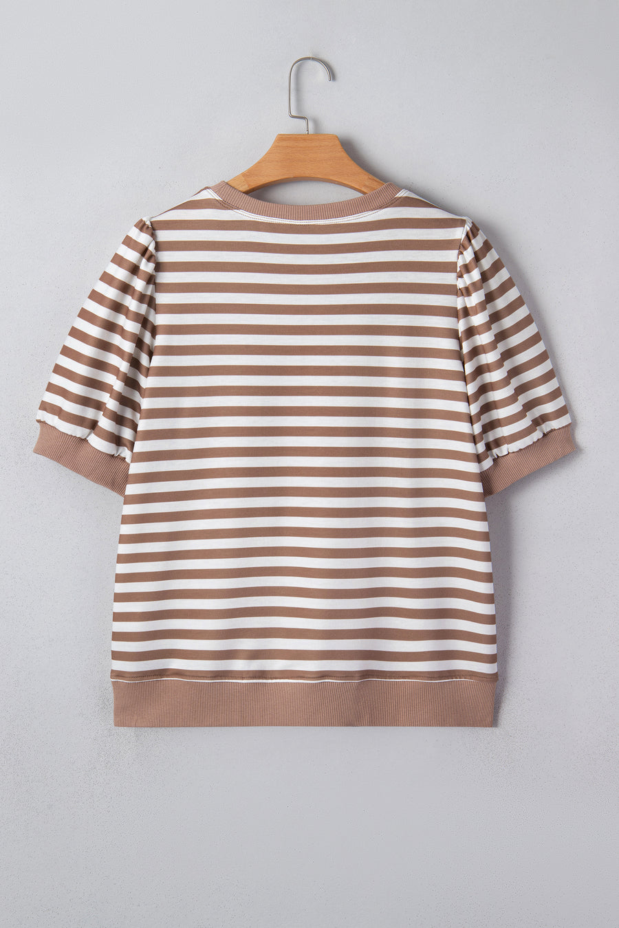 Striped Short Bubble Sleeve T-Shirt- 3 Colors