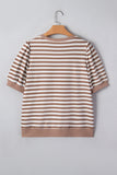 Striped Short Bubble Sleeve T-Shirt- 3 Colors